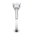 Rosec Jewels-Princess Cut Zircon Three Stone Engagement Ring