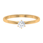 Rosec Jewels-5 MM Round Zircon Solitaire Promise Ring