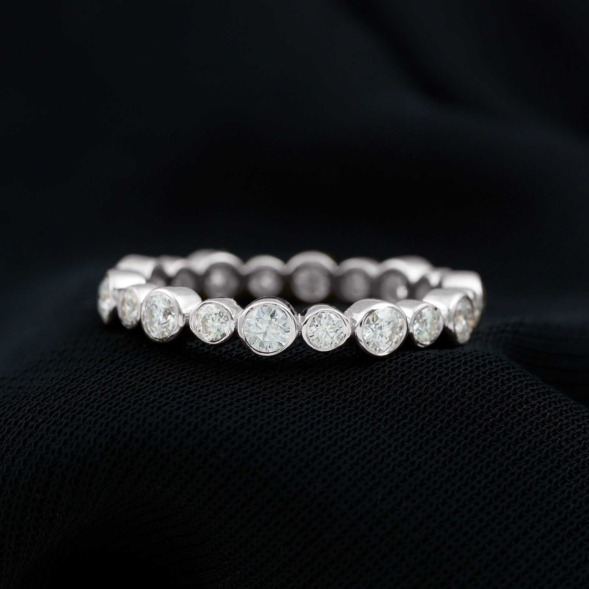 Rosec Jewels-Bezel Set Round Cubic Zirconia Unique Full Eternity Ring