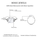 Rosec Jewels-Princess Cut Solitaire Moissanite Celtic Knot Engagement Ring