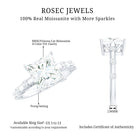 Rosec Jewels-3 CT Princess Cut Moissanite Solitaire Ring in Prong Setting and Hidden Style with Spaced Set Side Stones