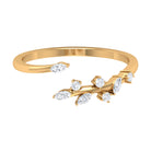 Rosec Jewels-Marquise and Round Shape Natural Diamond Leaf Wrap Ring