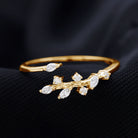 Rosec Jewels-Marquise and Round Shape Natural Diamond Leaf Wrap Ring