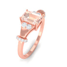 Rosec Jewels-1.25 Ct Designer Morganite and Diamond Engagement Ring