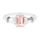 Rosec Jewels-1.25 Ct Designer Morganite and Diamond Engagement Ring