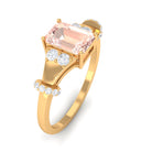 Rosec Jewels-1.25 Ct Designer Morganite and Diamond Engagement Ring