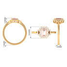 Rosec Jewels-2.25 CT Emerald Cut Morganite Cocktail Engagement Ring with Diamond