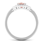 Rosec Jewels-2.25 CT Emerald Cut Morganite Cocktail Engagement Ring with Diamond