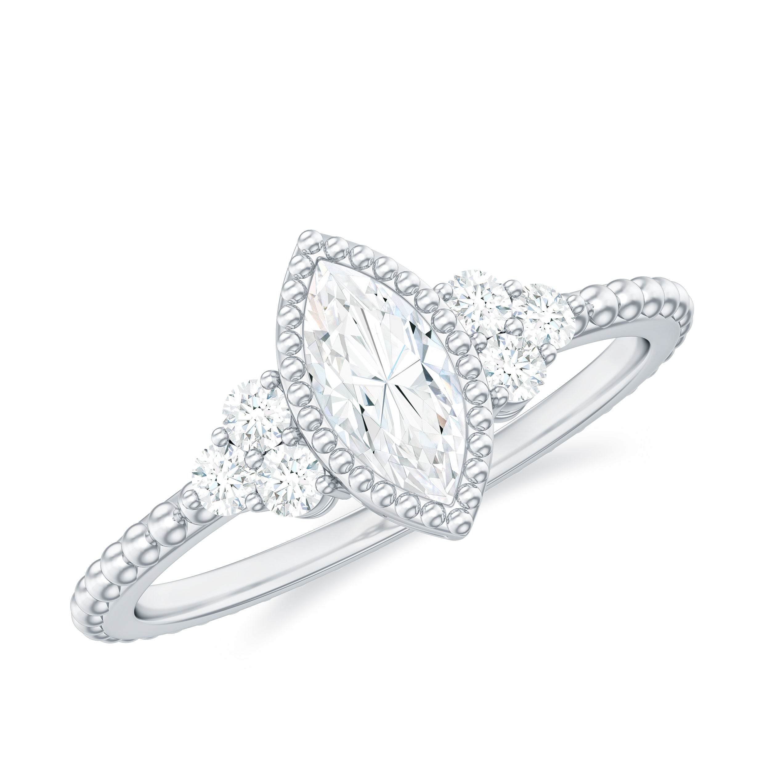 Rosec Jewels-1.25 CT Marquise Cut Solitaire Moissanite Engagement Ring