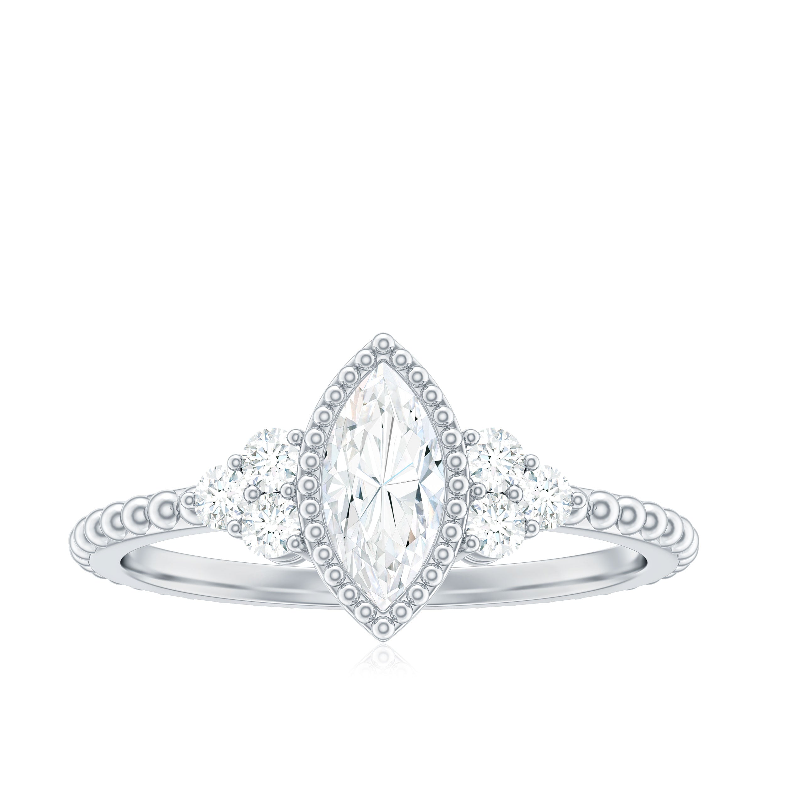 Rosec Jewels-1.25 CT Marquise Cut Solitaire Moissanite Engagement Ring
