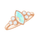 Rosec Jewels-3/4 CT Real Ethiopian Opal Solitaire Ring with Diamond Trio