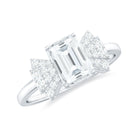 Rosec Jewels-Emerald Cut Moissanite Solitaire Designer Engagement Ring in Gold