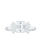 Rosec Jewels-Emerald Cut Moissanite Solitaire Designer Engagement Ring in Gold