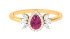 Rosec Jewels-Pink Tourmaline Engagement Ring with Diamond Halo