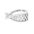 Rosec Jewels-Real Diamond Designer Criss Cross Wedding Band