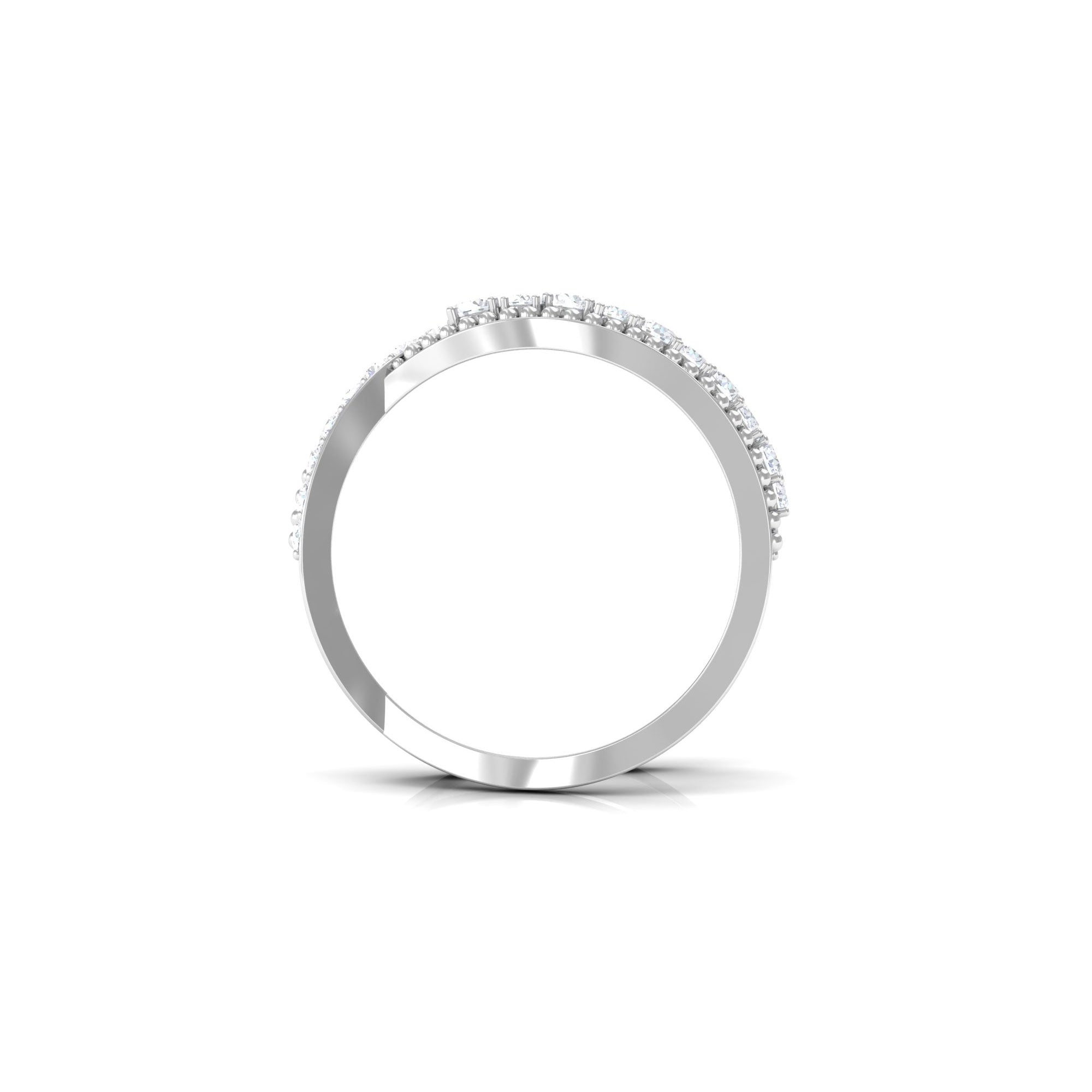 Rosec Jewels-Real Diamond Designer Criss Cross Wedding Band