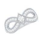 Rosec Jewels-Round Moissanite Infinity Engagement Ring