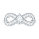 Rosec Jewels-Round Moissanite Infinity Engagement Ring