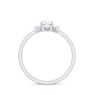 Rosec Jewels-1.25 CT Round and Marquise Zircon Minimal Engagement Ring in Prong Setting