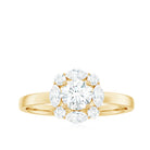 Rosec Jewels-1.25 CT Round and Marquise Zircon Minimal Engagement Ring in Prong Setting