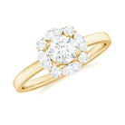 Rosec Jewels-1 CT Round and Marquise Moissanite Minimal Engagement Ring in Prong Setting