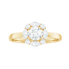 Rosec Jewels-1 CT Round and Marquise Moissanite Minimal Engagement Ring in Prong Setting