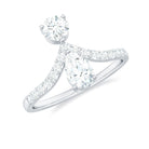 Rosec Jewels-1.25 CT Pear and Round Cut Moissanite Toi et Moi Engagement Ring