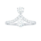 Rosec Jewels-1.25 CT Pear and Round Cut Moissanite Toi et Moi Engagement Ring