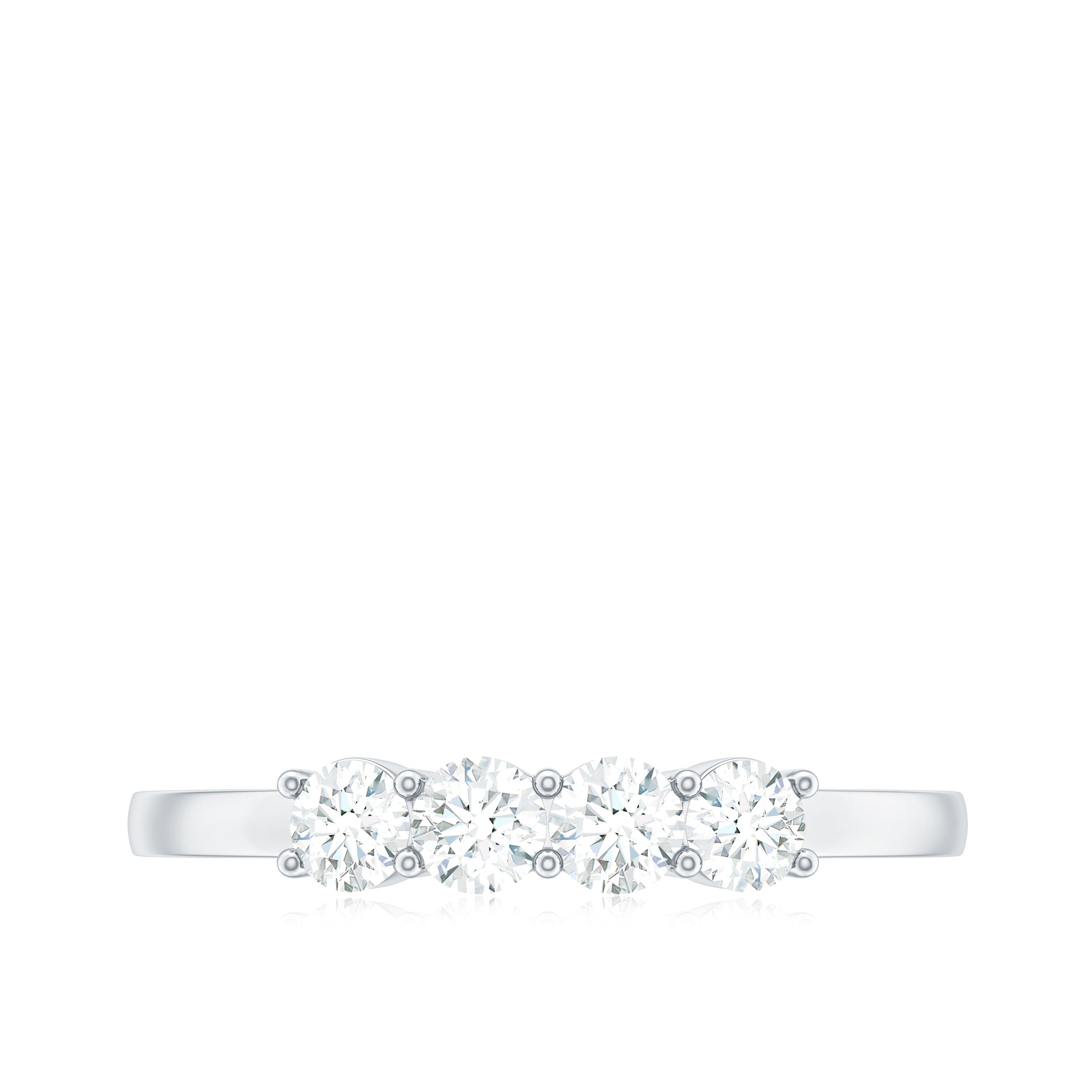 Rosec Jewels-Certified Moissanite 4 Stone Stackable Anniversary Ring