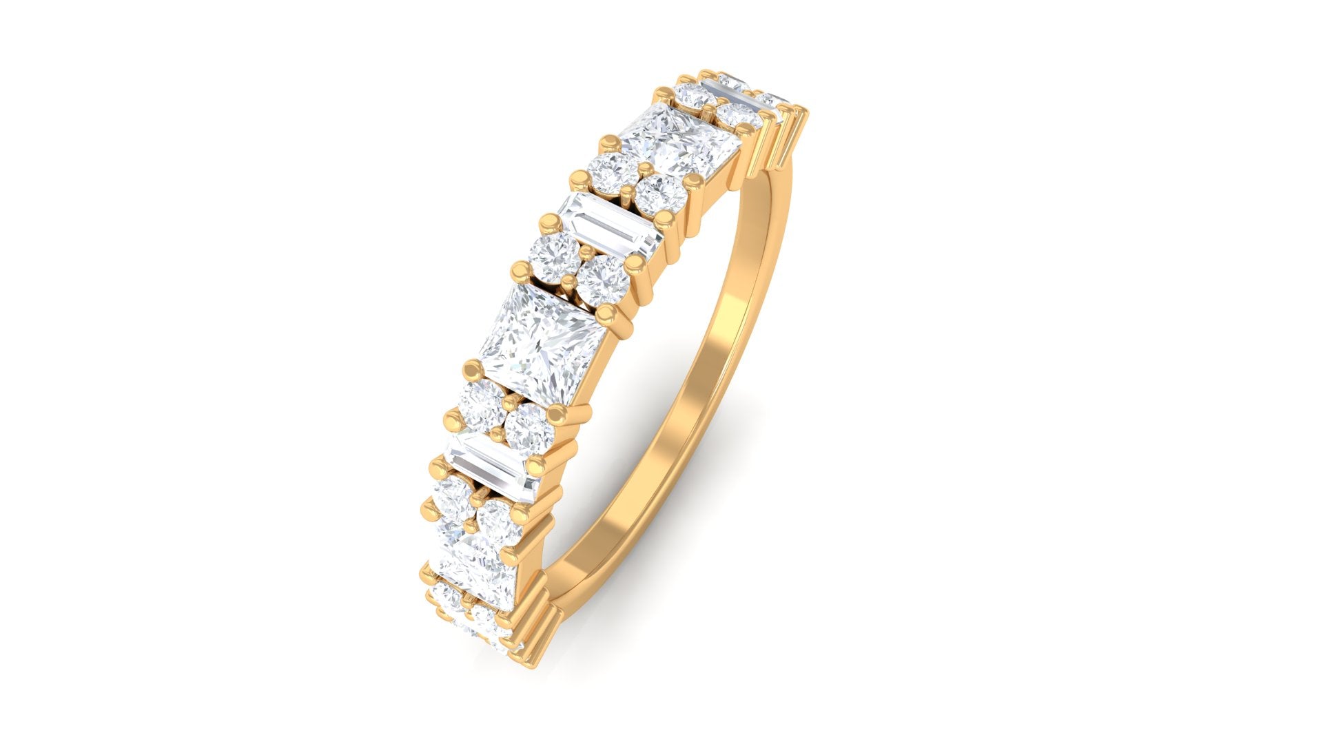 Rosec Jewels-Designer Zircon Full Eternity Band Ring in Gold