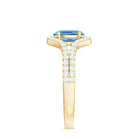 Rosec Jewels-Oval Cut Swiss Blue Topaz and Diamond Ring with Split Shank