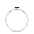 Rosec Jewels-Designer Amethyst Engagement Ring with Diamond