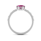 Rosec Jewels-2 CT Asscher Pink Tourmaline Solitaire Engagement Ring with Moissanite