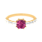 Rosec Jewels-2 CT Asscher Pink Tourmaline Solitaire Engagement Ring with Moissanite