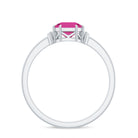 Rosec Jewels-Asscher Cut Pink Tourmaline Solitaire Ring with Diamond