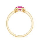 Rosec Jewels-Asscher Cut Pink Tourmaline Solitaire Ring with Diamond