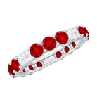 Rosec Jewels-2.50 CT Created Ruby Designer Full Eternity Ring with Diamond