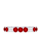 Rosec Jewels-2.50 CT Created Ruby Designer Full Eternity Ring with Diamond