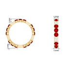 Rosec Jewels-2.50 CT Created Ruby Designer Full Eternity Ring with Diamond