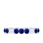 Rosec Jewels-Created Blue Sapphire and Diamond Designer Eternity Band Ring