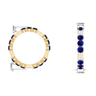 Rosec Jewels-Created Blue Sapphire and Diamond Designer Eternity Band Ring