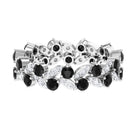 Rosec Jewels-5 CT Created Black Diamond Leaf Eternity Ring with Moissanite