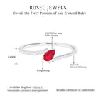 Rosec Jewels-Pear Shape Lab Grown Ruby and Diamond Bypass Promise Ring