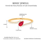 Rosec Jewels-Pear Shape Lab Grown Ruby and Diamond Bypass Promise Ring