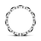 Rosec Jewels-Oval Cut Created Black Diamond East West Eternity Ring with Accent