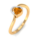 Rosec Jewels-Real Citrine and Diamond Heart Promise Ring