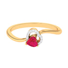 Rosec Jewels-Heart Shape Ruby and Diamond Twisted Promise Ring