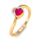 Rosec Jewels-Heart Shape Ruby and Diamond Twisted Promise Ring