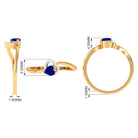 Rosec Jewels-Heart Shape Created Blue Sapphire and Diamond Twisted Promise Ring