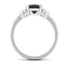 Rosec Jewels-Created Black Diamond and Diamond Oval Engagement Ring